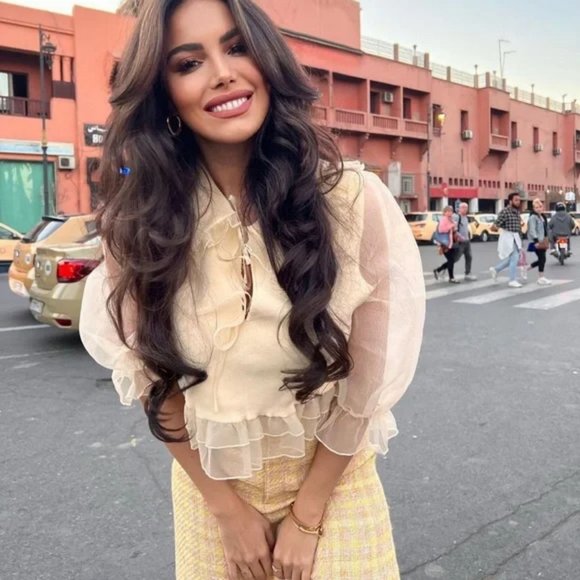 ZARA COMBINATION ORGANZA KNIT SWEATER - Picture 13 of 13